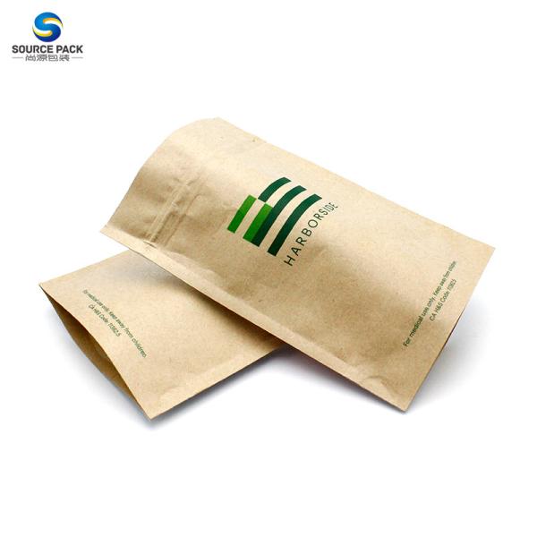 Wholesale Zipper Stand Up Pouch Aluminum Foil Moisture Proof Kraft Paper Bag