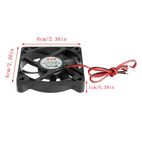 Black Plastic 60x60x10mm 6010 24V Cooling Fan 3D Printer Part