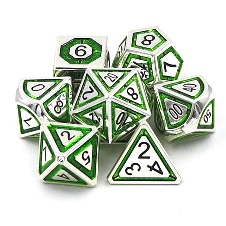 Solid Zinc Alloy Metal Dice Set for DND Tabletop Games with Multiple Colors and Factory Direct Price
