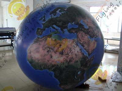 Reusable 2.5m Inflatable Earth Ball Fire Retardant UV Protected Printing
