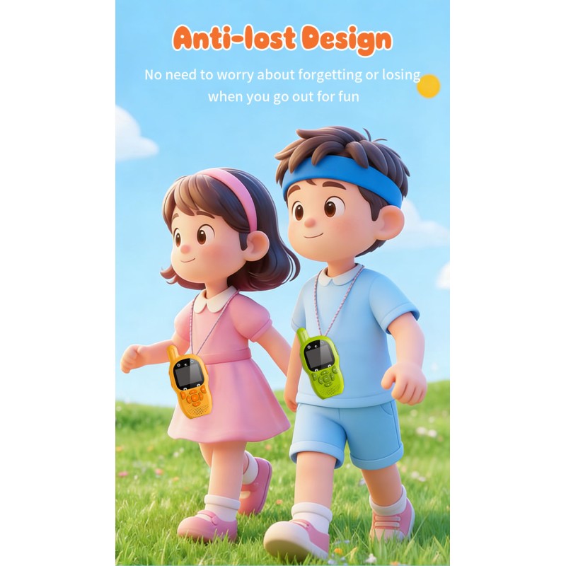 Brand New Children's Video Walkie Talkies Anti-Lost Design Long Range 500-1000mAh Battery Audio Interphone Funny Games Easy Use