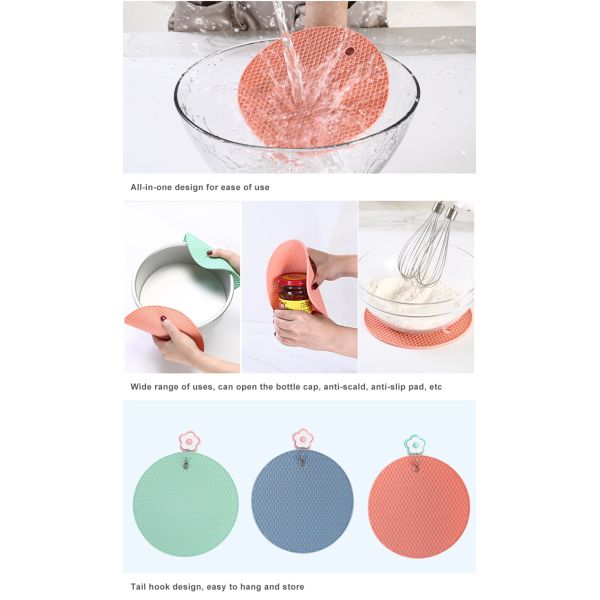 Logo Round Silicone Tea Cup fait sur commande Mat Silicone Coaster For Drink