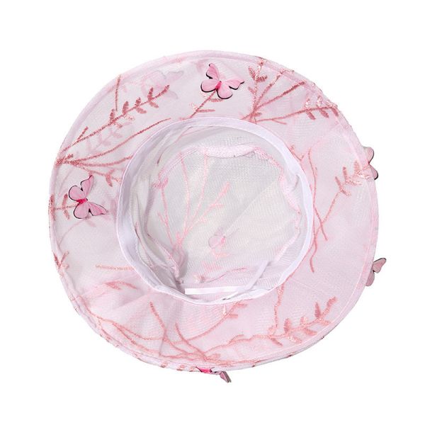 Summer Butterfly Lace Fisherman Hat Mesh Breathable Bucket Hat for women