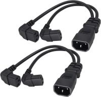 Cable de séparation de courant C14 à double C13 16AWG 10A 250V angle droit