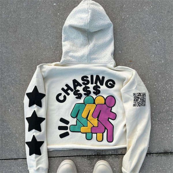 Rhinestone Black 3d Custom Puff Print Hoodie Pullover 100% Cotton Heavyweight Boxy Oversized Men