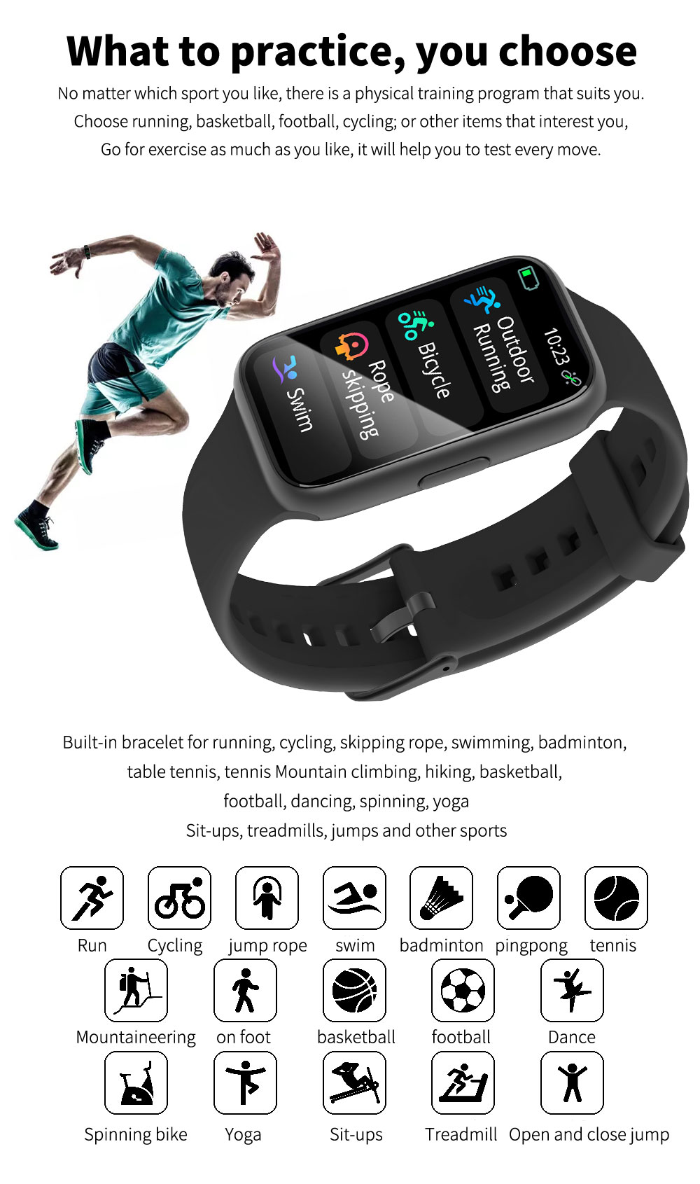Перезаряжаемые здоровье лития PPG отслеживая Smartwatch сенсорный экран 1,47 дюймов