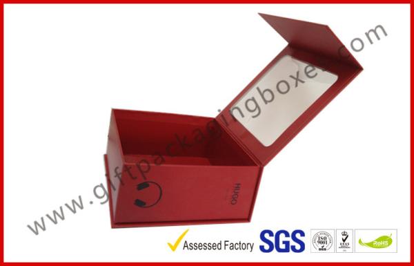 Magnetic Box with Clear PVC / PET Window , HeadPhone Electronics Packaging Boxes