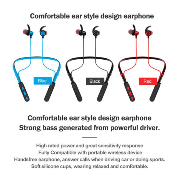 Multi Connection In Ear Neckband Headphones V5.1 Noise Cancelling Earbuds