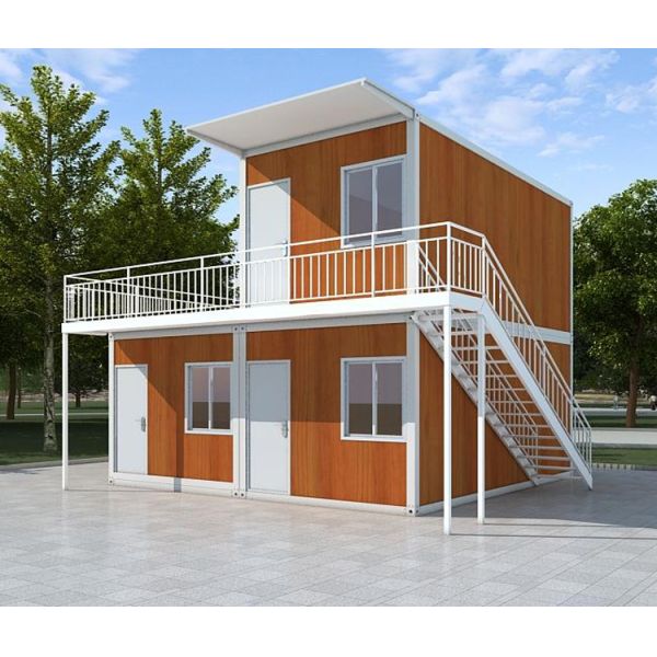 Bi-Level Commercial Container Suite: Detachable Structure with Stairs & Viewing Deck