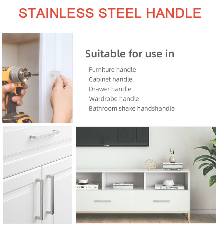 Portão de mão de armazenamento de aço inoxidável para portas de armário