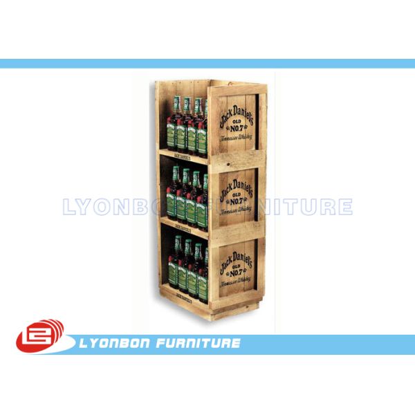 Gabinetes de exhibición de madera del pino natural para la venta del vino, escaparate de madera de encargo