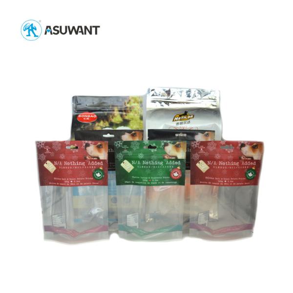 Small Glossy Aluminum Foil Stand Up Pouch Pet Food Bags For Dog Cat Fish