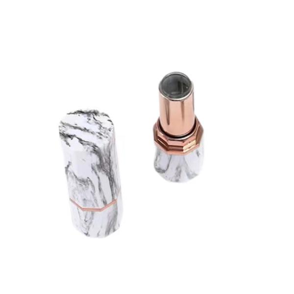 Elegant Sexangle Plastic Lipstick Cases Empty Cosmetic Container in Black or White