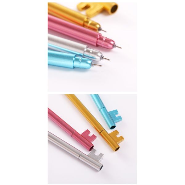 Pluma creativa en forma de llave de 0,5 mm de color dulce Pluma de gel de plástico para estudiante