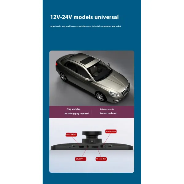 6.25 Inch Wireless Carplay Dashcam Bluetooth Connectivity High Definition Recording