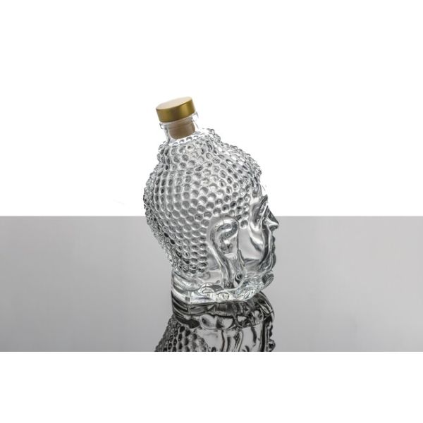 Lead Free 770ML Engraved Crystal Whiskey Decanter Personalized 27oz Buddha Head
