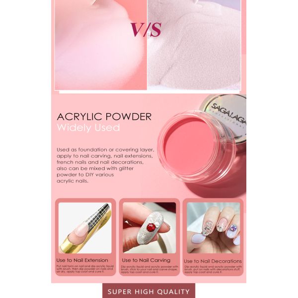 Private Label Glitter Color Acrylic Nail Powder 2 in 1 for Nail Salon Manicure Excellent Nail Art Effect Certificate MSDS