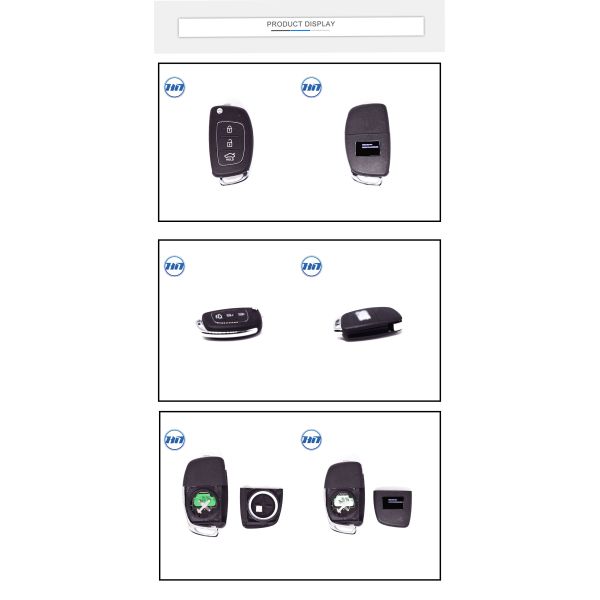 Original 3 Button Flip Car Key Fob with 433MHz Frequency for Hyundai
