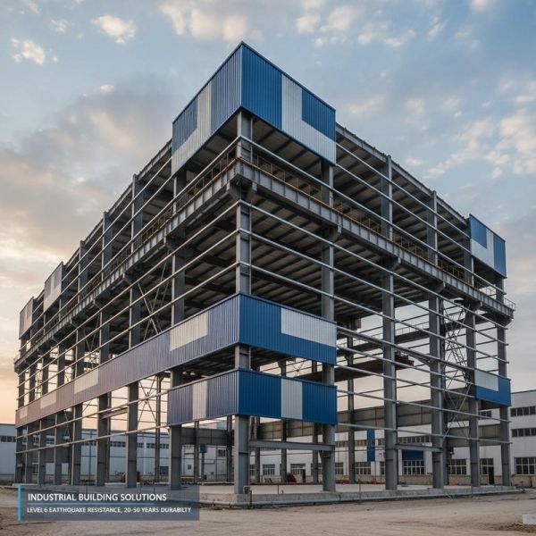 Industrial Steel Structures with Level 6 Earthquake Resistance 5000 Kg/m² Load Capacity and 20-50 Years Durability