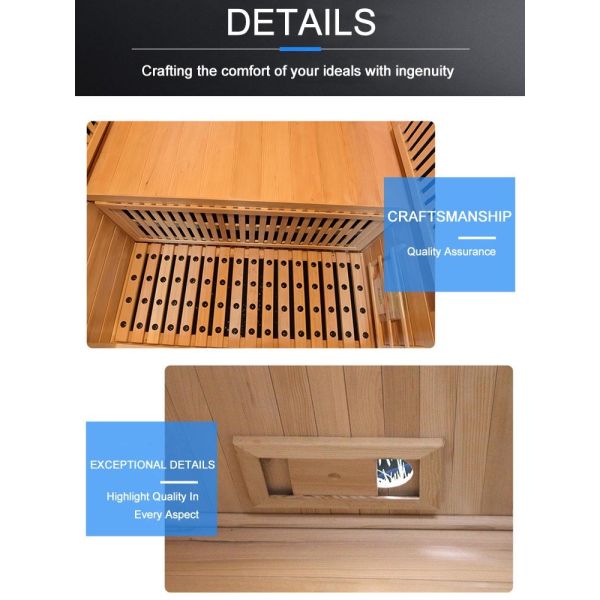 Деревянная ультракрасная комната сауны с канадским дизайном человека древесины 2 Hemlock