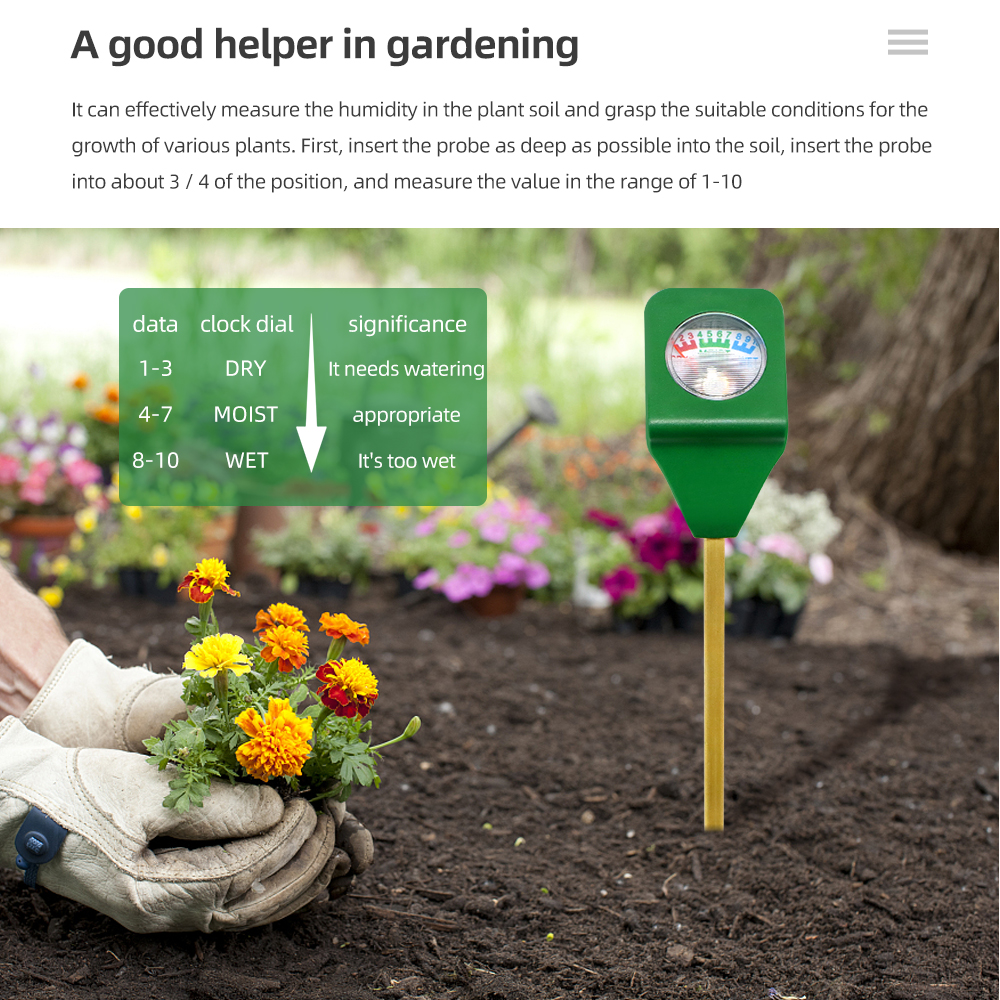 Mini Soil Moisture Meter Tester Portable Test Kit Tool For Plant Lawn Farm Garden