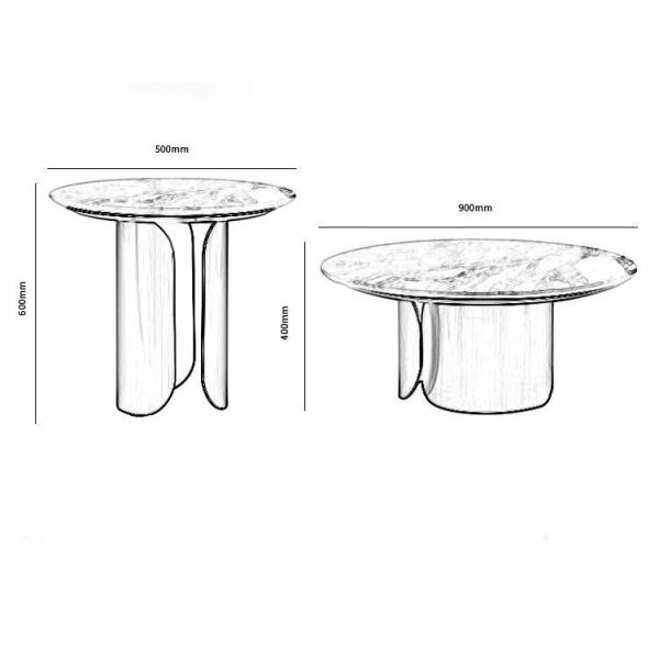 Five-star Hotel Modern Carbon Steel Art Round Corner Table Guest Room Bedside Table