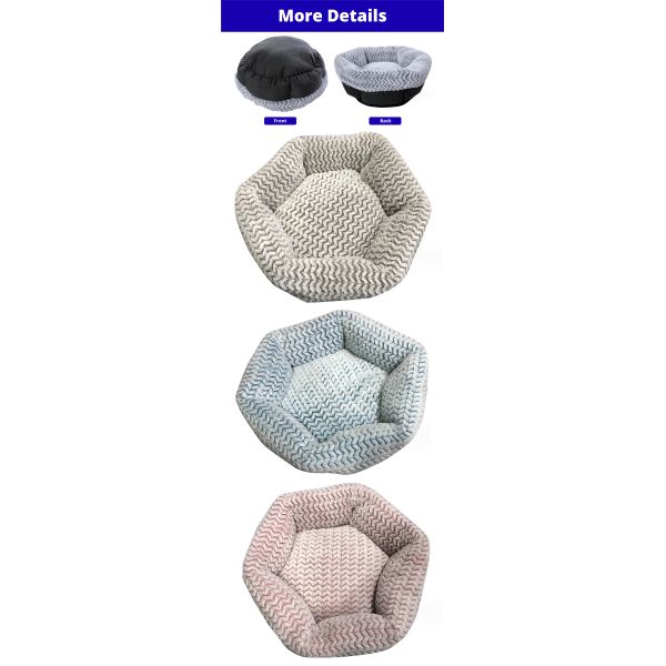 Deep Wall Round Pet Bed With Soft Fleece Cozy Self Warming Dog Cat Bed