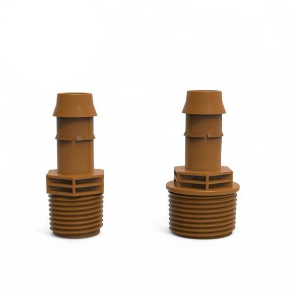 Conector farpado plástico do T de Brown do gotejamento dos encaixes 17mm da tubulação da irrigação