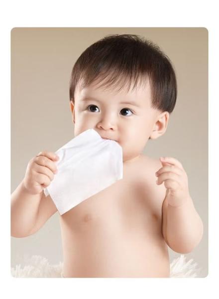 Toalhas de mão e boca de bebê ultra suaves moldadas sem perfume 25 folhas para limpeza da pele do bebê