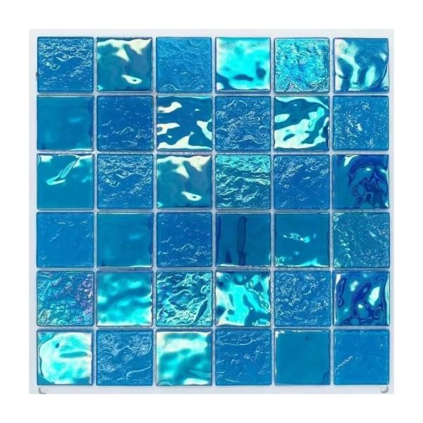 Iridescent Mosaic Glass Pool Blue Swimming Pool Glass Mosaic Tile with Acid-Resistant