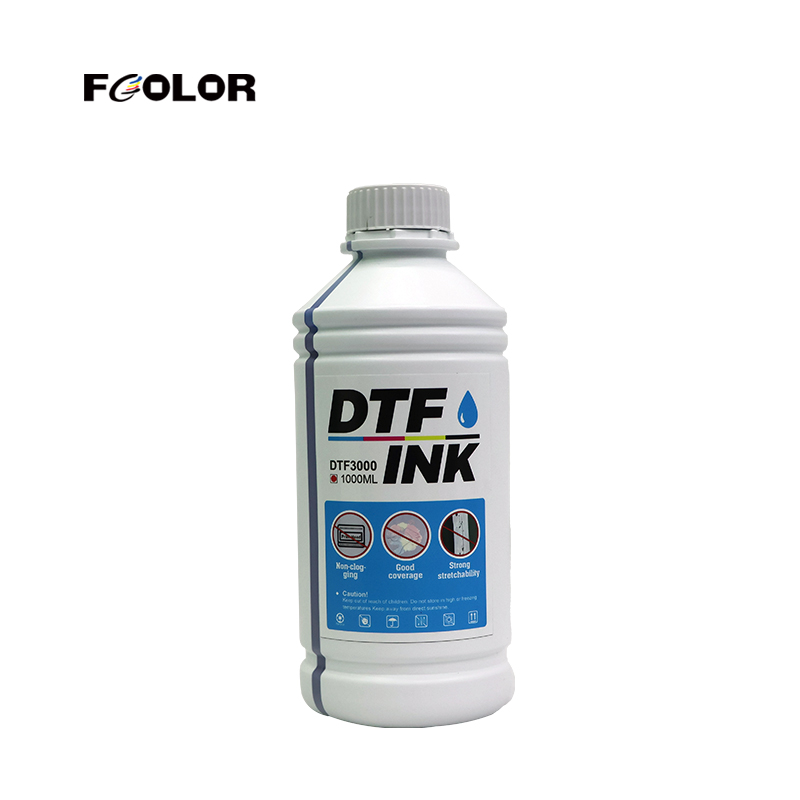 FCOLOR 1000ml High Quality Tinta Transfer Dtf White Ink No Sediment No Clogging Premium Dtf Ink for Xp600 I3200 L1800 ET8550