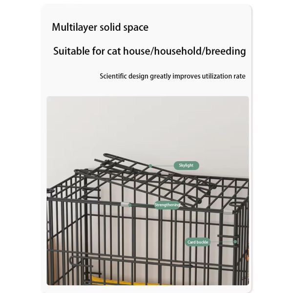 Quadrate Dog Cat Cages Bottomless Stainless Steel Dog Cages Breathable