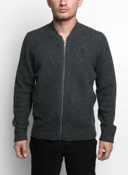 80 Lambswool 20 Nylon Knit Cardigan Sweater Texture Stitch For Men 5gg Gauge