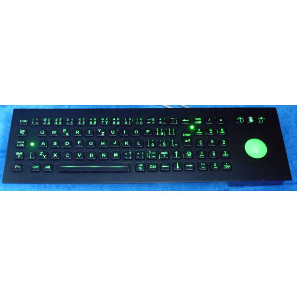 Black color illuminated Backlit USB Keyboard with mechanical trackball CE , FCC , ROHS