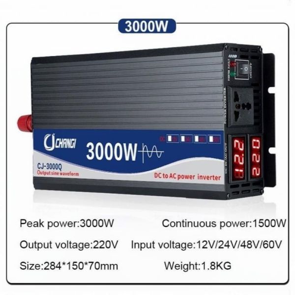 12V 24V 48V 72V DC To AC 110V 220V 3000W Pure Sine Wave Inverter
