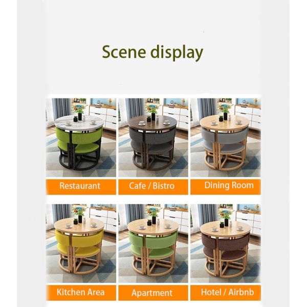 Nordic Style Round Dining Table Set Modern Solid Wood Dining Table and Chair Set for Home and Apartment