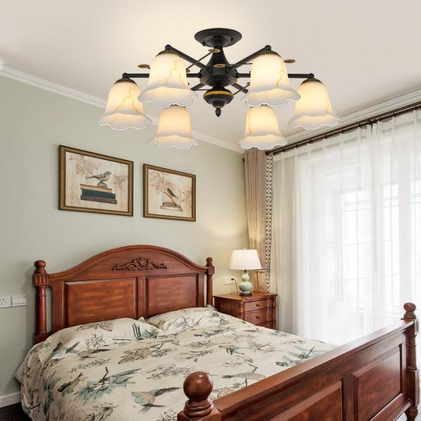 Black Wrought iron dining room chandeliers ceiling lamp (WH-CI-102)