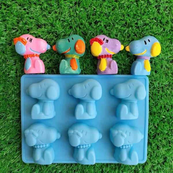 6-Cavity Cartoon Design Eco-Friendly Silicone Cake Mold for Soap Ice Cream Jelly Baking-Party Essentials