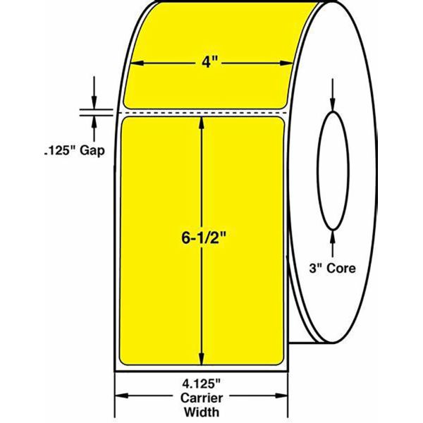 Custom Yellow Thermal Barcode Paper Roll Adhesive Sticker 58mm