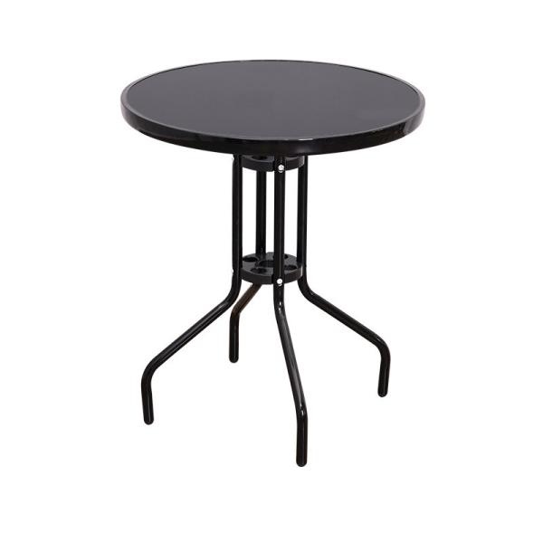 Dia 60cm Steel Outdoor Garden Table KD Structure Plastic Table Top