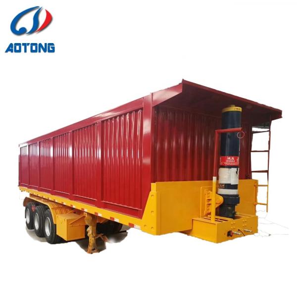 30T-60T Suspensión mecánica auto descarga camión de descarga semi remolque para transportar grava