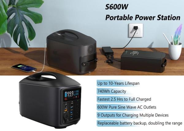 OEM Car Lithium Portable Power Station 600w 12V 10A
