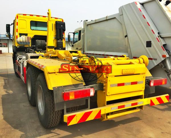Heavy Hook Lift Garbage Truck , 20 Ton Loading 6x4 Waste Container Truck