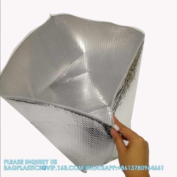 Hamburg Food Reusable thermal Insulate Zipper Delivery Thermal Bag Foil Thermal Insulated Storage Bag