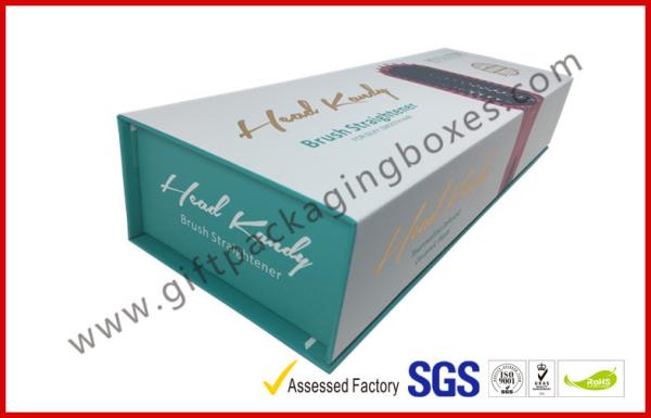 Magnetic gift boxes for hair extension , 1500g Hard board box with logo embossed and foiled