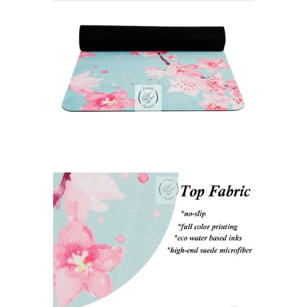 Suede Anti-Slip Exercise Mat, Gymnastics Mats, Suede/ Microfiber Hot Yoga mats, Color printed yoga mat manufacture