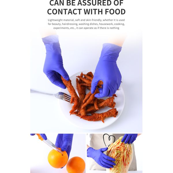 Одноразовые медицинские перчатки для взрослых Синие нитриловые перчатки