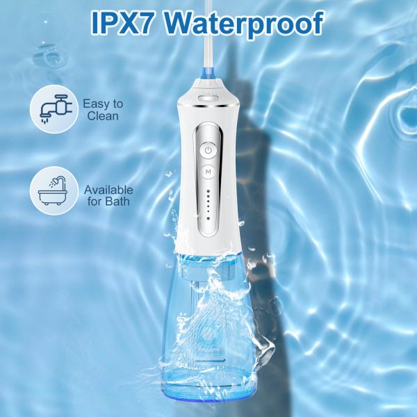 Tooth Cleaning Ultrasonic Oral Teeth Cleaner Water Flosser Irrigator Ipx7 Waterproof