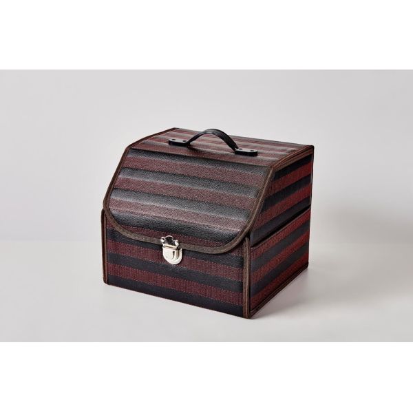 Small Size Foldable Car Trunk Organizer Waterproof Pu Leather 34 * 32 * 30cm