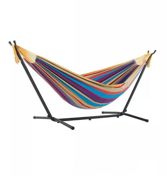 Folding Stainless Steel Canvas Hammock With Stand Free For Double Person